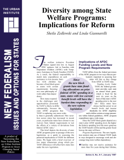 Diversity among State Welfare Programs