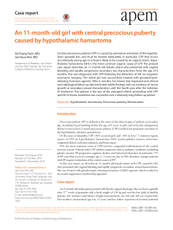 An 11-month-old girl with central precocious puberty caused by