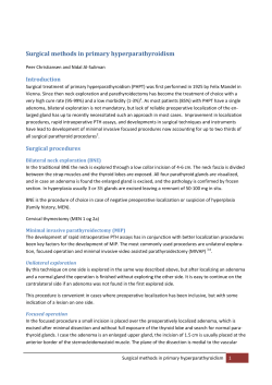 Surgical methods in primary hyperparathyroidism