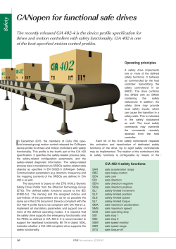 CANopen for functional safe drives