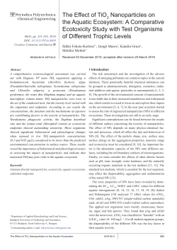The effect of TiO2 nanoparticles on the aquatic ecosystem: a