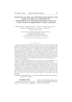 influence of the age of honey bee queens and dose of semen on
