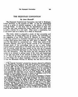 The Sequoyah Convention - Oklahoma State University