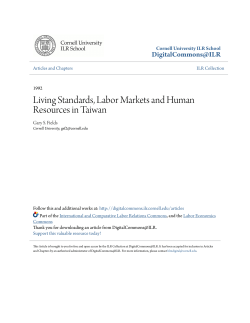 Living Standards, Labor Markets and Human Resources in Taiwan