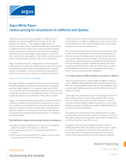 Carbon pricing for oil products in California and Quebec