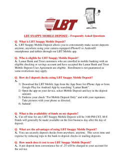 LBT SNAPPY MOBILE DEPOSIT - Lamar Bank and Trust Company