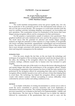 Factors Affecting Fatigue Among Navigation Officers
