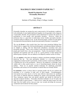 maudsley discussion paper no. 7