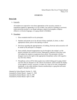 STUDENTS Dress Code - Cox High School