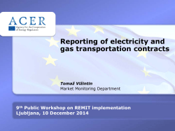 Reporting of electricity and gas transportation contracts