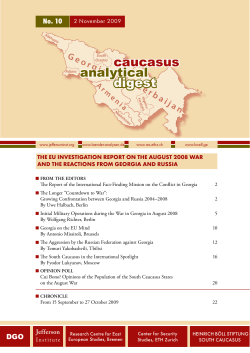 No. 10: The EU Investigation Report on the August 2008 War and