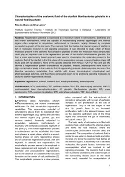 Characterization of the coelomic fluid of the starfish