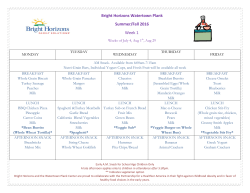 Bright Horizons Watertown Plank Summer/Fall 2016 Week 1