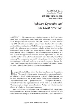 Inflation Dynamics and the Great Recession - Economics
