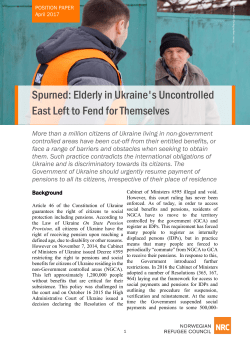 Elderly in Ukraine`s Uncontrolled East Left to Fend for