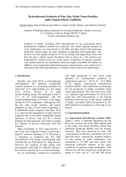 Hydrothermal Synthesis of Fine Zinc Oxide Nano