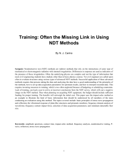 Training: Often the Missing Link in Using NDT Methods