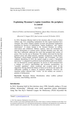 Explaining Myanmar`s regime transition: the periphery is central