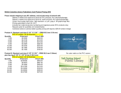 British Columbia Library Federations Card Product Pricing 2016