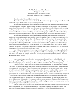 Don`t be Anxious and Give Thanks Philippians 4:6