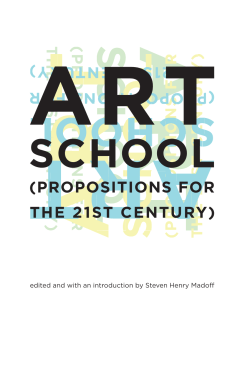 Madoff, Steven Henry., ed. Art School: (propositions for the 21st