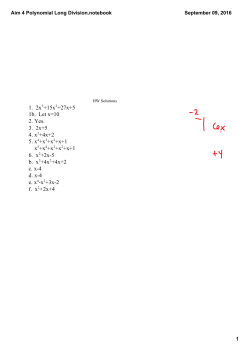 Aim 4 Polynomial Long Division.notebook