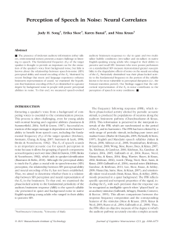 Perception of Speech in Noise: Neural Correlates