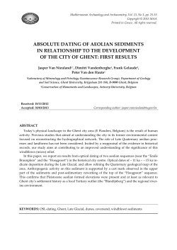 ABSOLUTE DATING OF AEOLIAN SEDIMENTS IN RELATIONSHIP