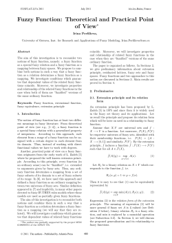 Fuzzy Function: Theoretical and Practical Point of View