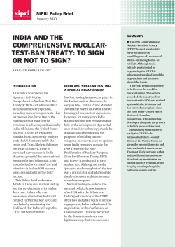 India and the Comprehensive Nuclear Test