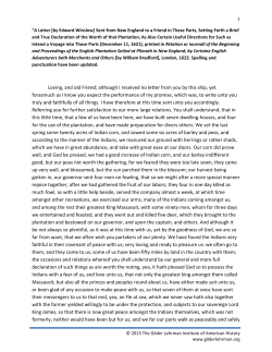 Full text of a letter from Edward Winslow to a friend, December 11