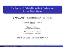 Disclosure of Belief$Dependent Preferences in the Trust Game