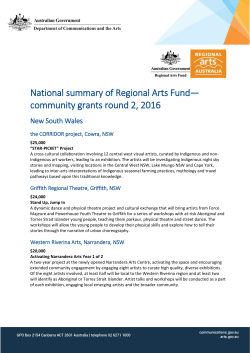National summary of Regional Arts Fund&mdash;community grants round
