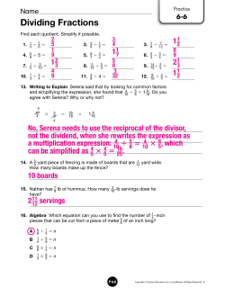 Dividing Fractions