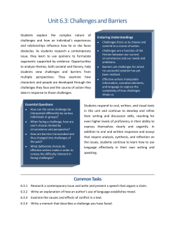 Unit 6.3: Challenges and Barriers