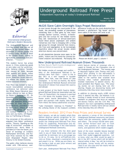 January - Underground Railroad Free Press