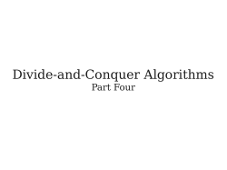 Divide-and-Conquer Algorithms