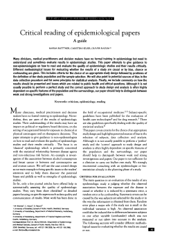 Critical reading of epidemiological papers