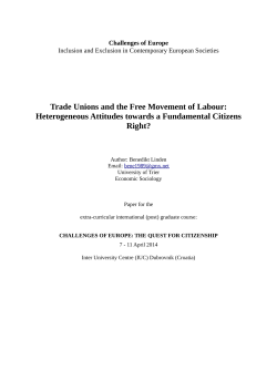 Trade Unions and the Free Movement of Labour: Heterogeneous