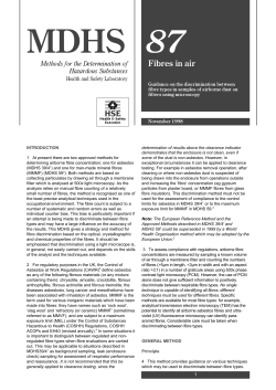 MDHS87 Fibres in air