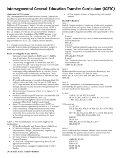 Intersegmental General Education Transfer Curriculum