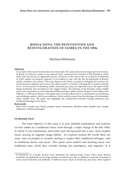 BOSSA NOVA: THE REINVENTION AND REINVIGORATION OF