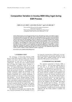 Composition Variation in Incoloy 800H Alloy Ingot during