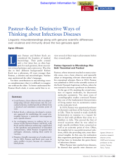 Pasteur&ndash;Koch: Distinctive Ways of Thinking about