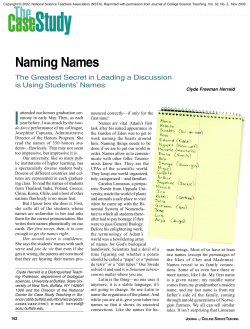 Naming Names - National Center for Case Study Teaching in Science