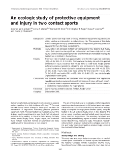 An ecologic study of protective equipment and injury in two contact