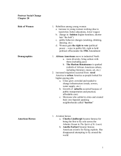 1 Postwar Social Change Chapter 20 Role of Women