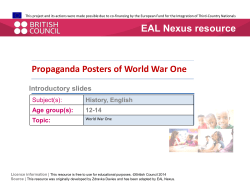Propaganda Posters of World War One EAL Nexus resource
