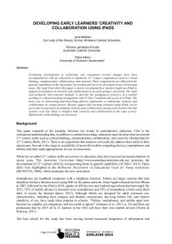 Developing early learners` creativity and collaboration using iPads