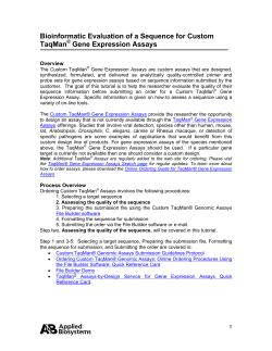 Bioinformatic Evaluation of a Sequence for Custom TaqMan